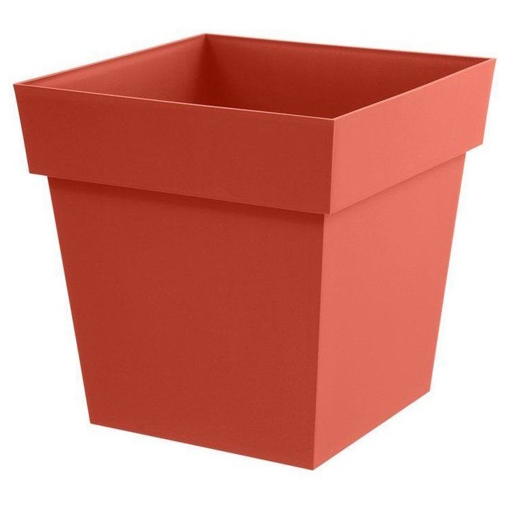 Pot de fleur carré - Toscane - EDA - 49,5 x 49,5 x H.52,5 cm - Intérieur / Extérieur - 87L - Orange Terre Battue