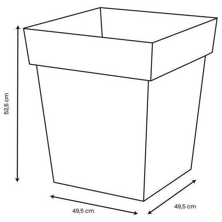 Pot de fleur carré - Toscane - EDA - 49,5 x 49,5 x H.52,5 cm - Intérieur / Extérieur - 87L - Orange Terre Battue