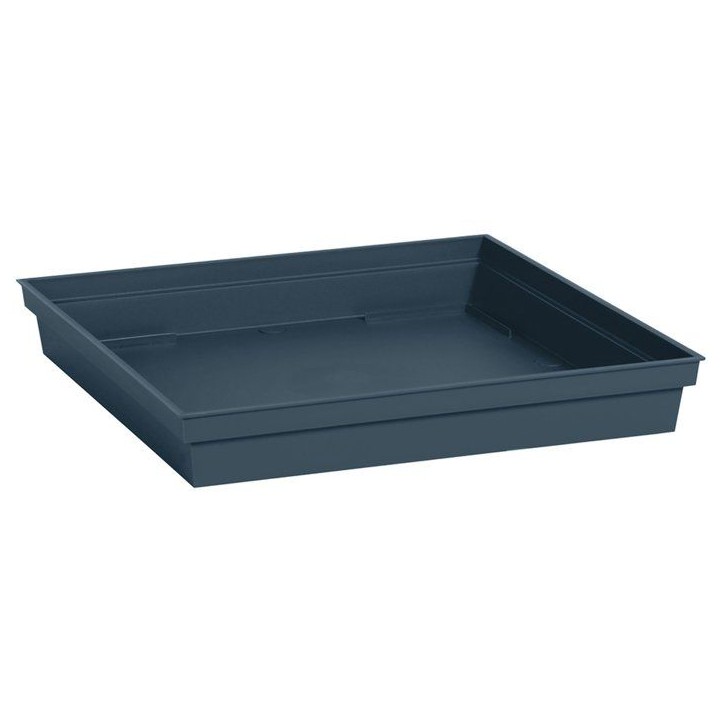 Soucoupe Carrée - EDA - Toscane - 40 cm - Pour Pot 50 cm réf. 013648 - 40 x 40 x H. 5,9 cm - Bleu Jean