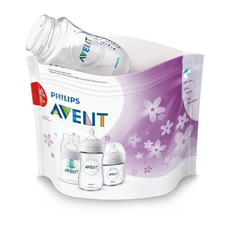 Sachets de stérilisation - PHILIPS AVENT - Micro-ondes - 5 sachets Sachets de stérilisation - PHILIPS AVENT - Micro-ondes - 5 sachets