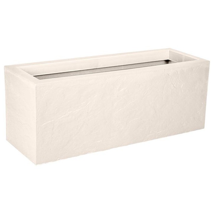 Jardiniere - EDA - Volcania Up - 57 L - Intérieur/Extérieur - Décor Pierre - 79,5 x 29,5 x H. 29,5 cm - Beige Calcaire Jardiniere - EDA - Volcania Up - 57 L - Intérieur/Extérieur - Décor Pierre - 79,5 x 29,5 x H. 29,5 cm - Beige Calcaire