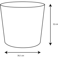 Pot de fleurs Conique Ø 40 cm - EDA - Element - 30 L - Systeme de dra