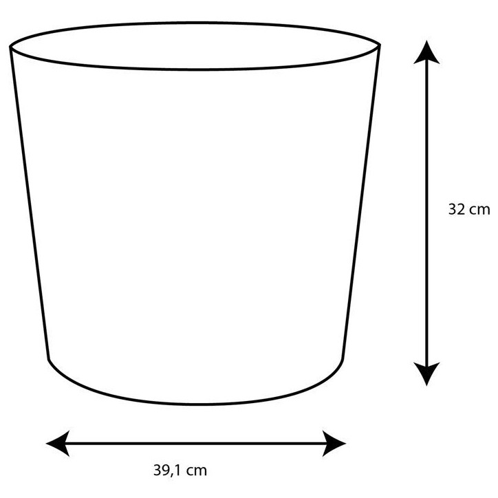 Pot de fleurs Conique Ø 40 cm - EDA - Element - 30 L - Systeme de drainage - Intérieur / Extérieur - Ø 39,1 x H 32 cm - Kaki