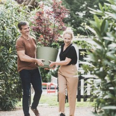 Pot de fleurs Conique Ø 50 cm - EDA - Element - 62,2 L - Systeme de drainage - Intérieur / Extérieur - Ø 49,5 x H 42 cm - Ka