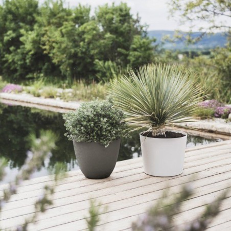 Pot de fleurs Conique Ø 60 cm - EDA - Element - 100 L - Systeme de drainage - Intérieur / Extérieur - Ø 57,5 x H 48,2 cm - C