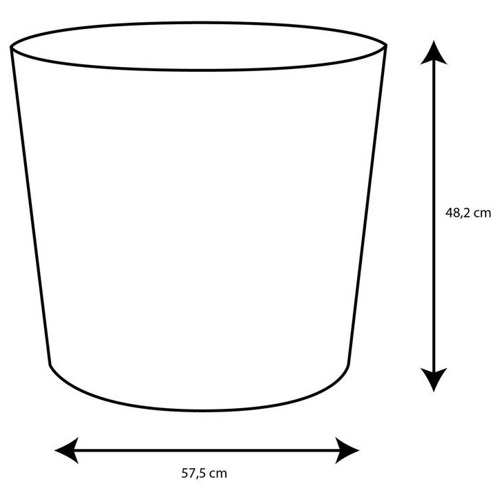 Pot de fleurs Conique Ø 60 cm - EDA - Element - 100 L - Systeme de drainage - Intérieur / Extérieur - Ø 57,5 x H 48,2 cm - C Pot de fleurs Conique Ø 60 cm - EDA - Element - 100 L - Systeme de drainage - Intérieur / Extérieur - Ø 57,5 x H 48,2 cm - C