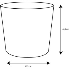 Pot de fleurs Conique Ø 60 cm - EDA - Element - 100 L - Systeme de drainage - Intérieur / Extérieur - Ø 57,5 x H 48,2 cm - K