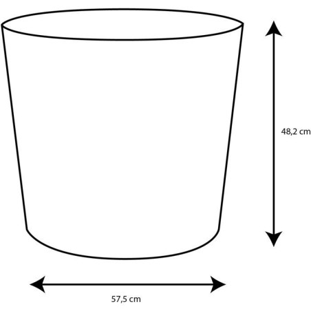 Pot de fleurs Conique Ø 60 cm - EDA - Element - 100 L - Systeme de drainage - Intérieur / Extérieur - Ø 57,5 x H 48,2 cm - K