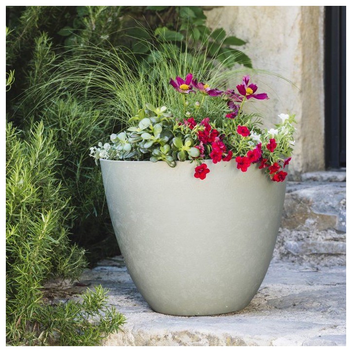 Pot de fleurs Rond Ø 50 cm - EDA - Element - 47,8 L - Systeme de drainage - Intérieur / Extérieur - Ø 48,8 x H 38,4 cm - Kak Pot de fleurs Rond Ø 50 cm - EDA - Element - 47,8 L - Systeme de drainage - Intérieur / Extérieur - Ø 48,8 x H 38,4 cm - Kak