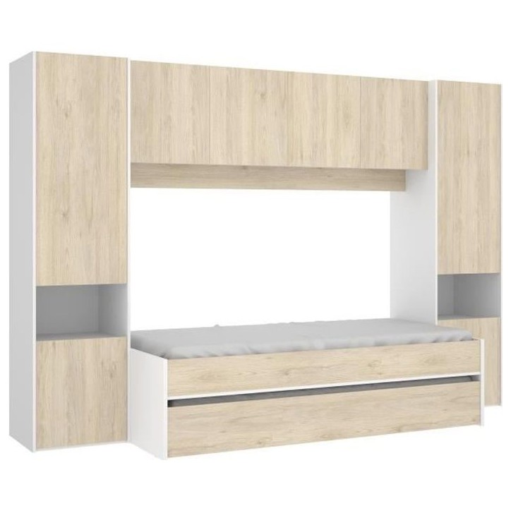 KWAI Lit gigogne enfant avec multiples rangements - 90 x 190 cm KWAI Lit gigogne enfant avec multiples rangements - 90 x 190 cm