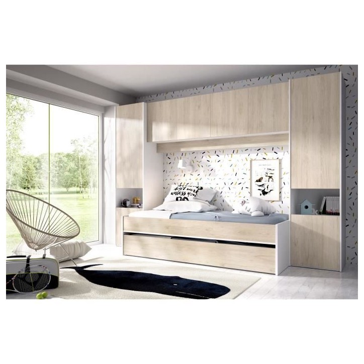 KWAI Lit gigogne enfant avec multiples rangements - 90 x 190 cm KWAI Lit gigogne enfant avec multiples rangements - 90 x 190 cm