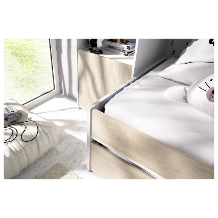 KWAI Lit gigogne enfant avec multiples rangements - 90 x 190 cm KWAI Lit gigogne enfant avec multiples rangements - 90 x 190 cm