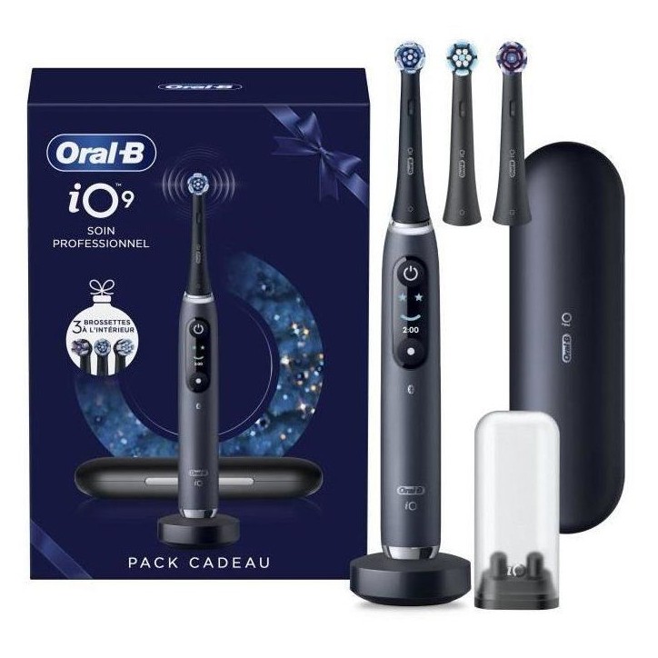 Brosse a dents électrique connectée - ORAL-B -iO 9 XMAS Edition - Noir - Mouvement oscillo-rotatif Brosse a dents électrique connectée - ORAL-B -iO 9 XMAS Edition - Noir - Mouvement oscillo-rotatif