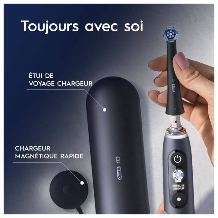 Brosse a dents électrique connectée - ORAL-B -iO 9 XMAS Edition - Noir - Mouvement oscillo-rotatif Brosse a dents électrique connectée - ORAL-B -iO 9 XMAS Edition - Noir - Mouvement oscillo-rotatif