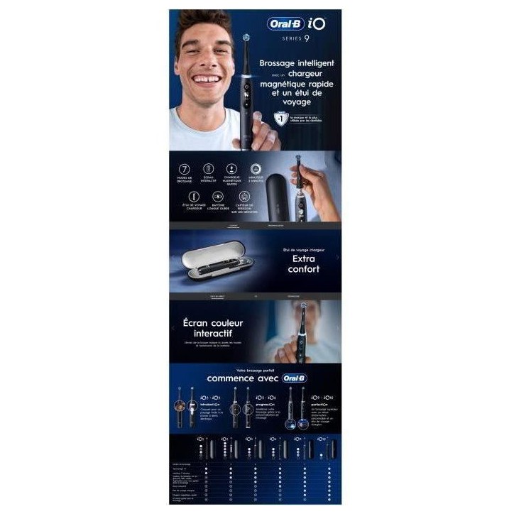 Brosse a dents électrique connectée - ORAL-B -iO 9 XMAS Edition - Noir - Mouvement oscillo-rotatif Brosse a dents électrique connectée - ORAL-B -iO 9 XMAS Edition - Noir - Mouvement oscillo-rotatif