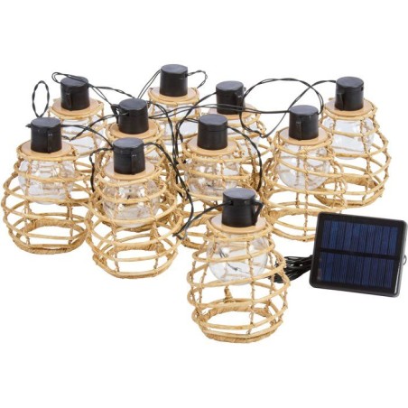 Guirlande solaire - SMART SOLAR - Lumina - 10 Leds - Faux rottin - Nat