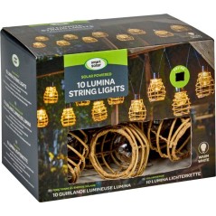 Guirlande solaire - SMART SOLAR - Lumina - 10 Leds - Faux rottin - Nat