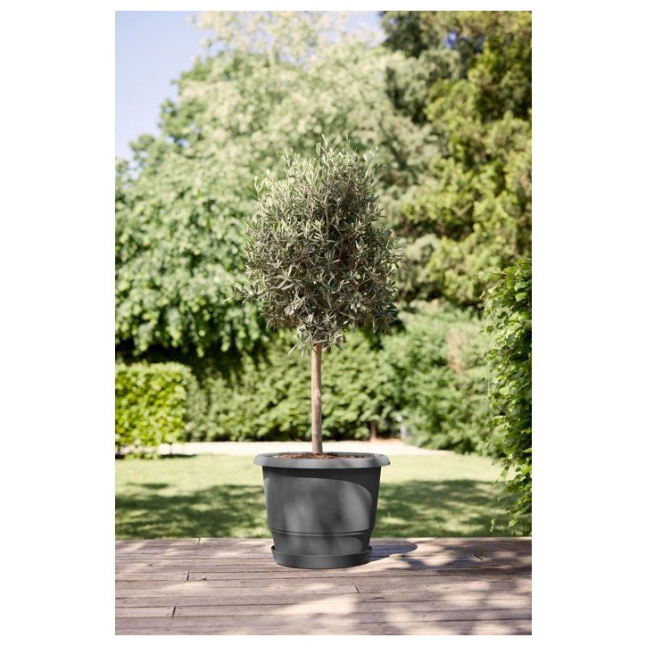 Pot de fleur rond - ELHO - Amiga Rond 55 - 55 L - Ø 55 x H 51 cm - Noir - Extérieur Pot de fleur rond - ELHO - Amiga Rond 55 - 55 L - Ø 55 x H 51 cm - Noir - Extérieur