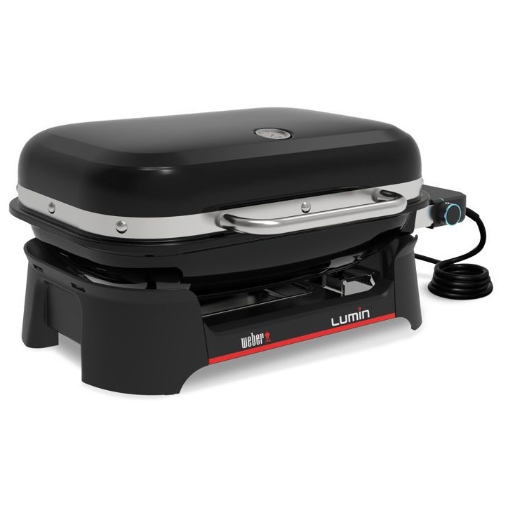 Barbecue + plancha - Électrique - Weber - Lumin - 2,2kW - Acier émaillé - Espace de cuisson 33 x 49 cm - Thermometre intégr Barbecue + plancha - Électrique - Weber - Lumin - 2,2kW - Acier émaillé - Espace de cuisson 33 x 49 cm - Thermometre intégr