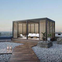 Panneau brise-vue - OMBREA - Ventelles horizontales - 1 m - Aluminium