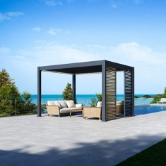 Panneau brise-vue - OMBREA - Ventelles horizontales mobiles - 1 m - Al