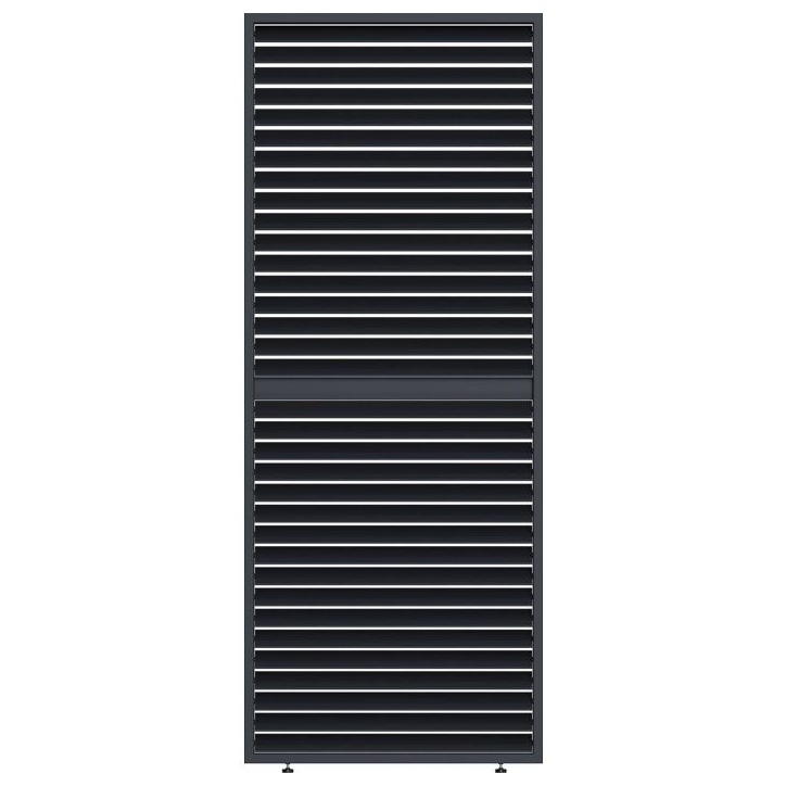 Panneau brise-vue - OMBREA - Ventelles horizontales mobiles - 1 m - Aluminium - Anthracite