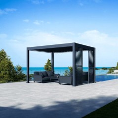 Panneau brise-vue - OMBREA - Ventelles horizontales mobiles - 1 m - Al