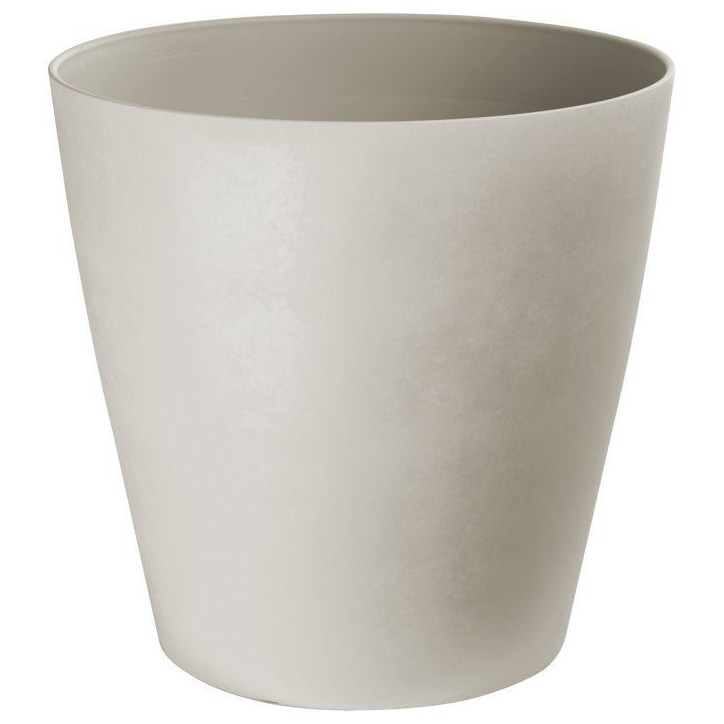 Pot de fleurs rond - GARDEN ID - Swing Cone - Ø 30 - 14 L - H 29 cm - Pierre Blanche