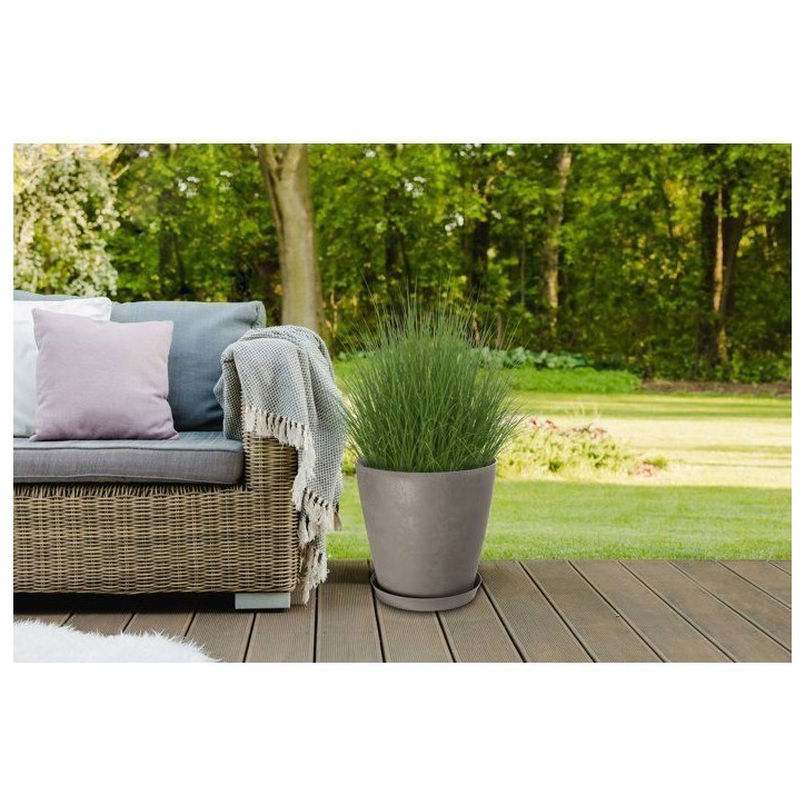 Pot de fleurs rond - GARDEN ID - Swing Cone - Ø 35 - 23 L - H 34 cm - Tourbe