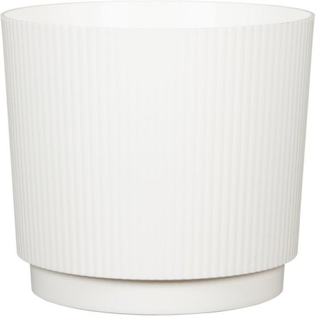 Cache-pot rond - GARDEN ID - Lino - Ø 25 - 7 L - H 22 cm - Blanc