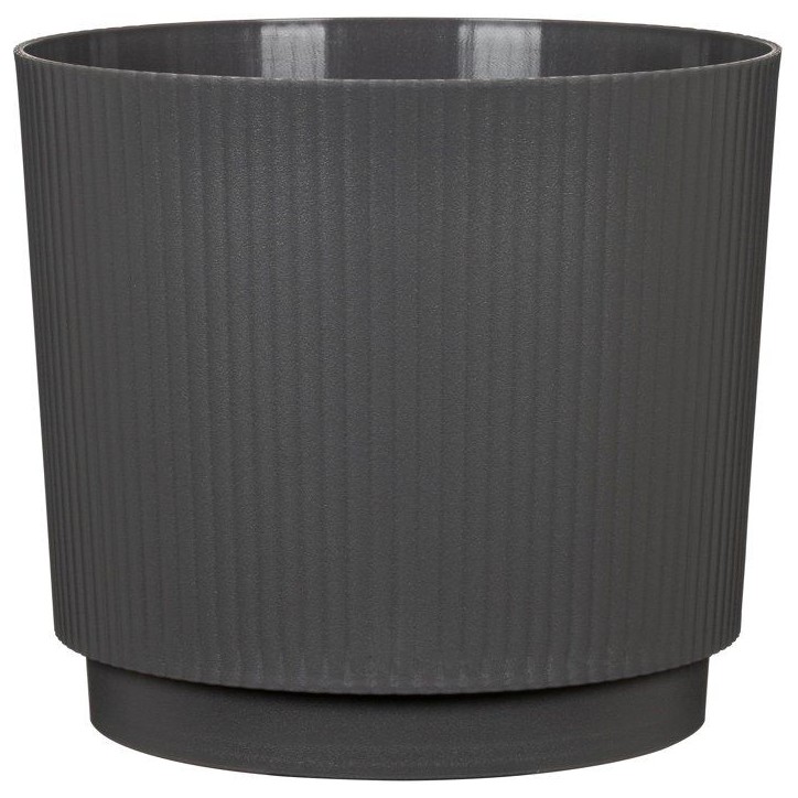 Cache-pot rond - GARDEN ID - Lino - Ø 25 - 7 L - H 22 cm - Anthracite