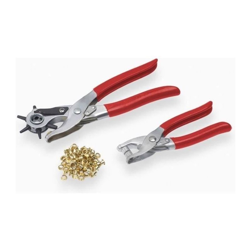 Pince a oeillets - MEISTER - Lot de 2 pinces a oeillets + emporte-piec