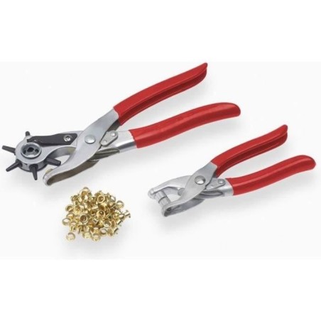 Pince a oeillets - MEISTER - Lot de 2 pinces a oeillets + emporte-piec