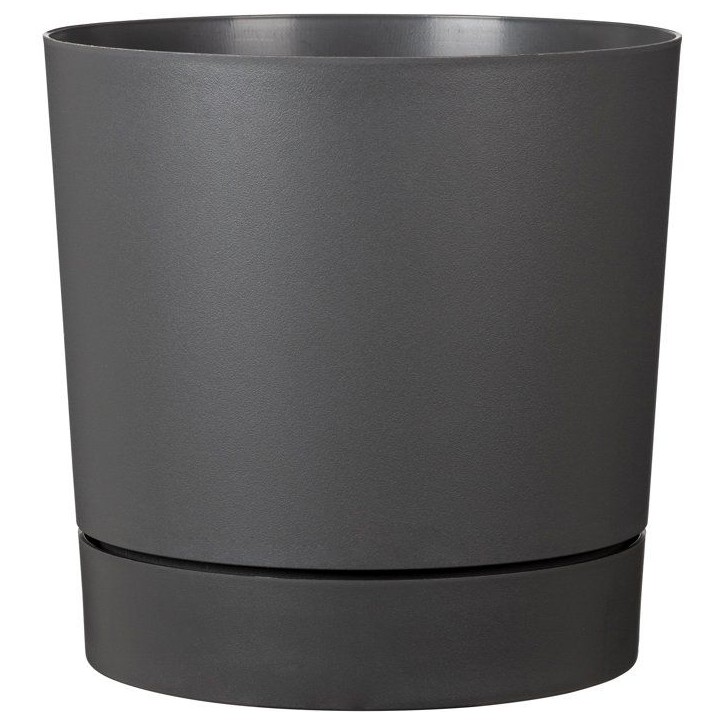 Pot de fleurs avec réserve rond - GARDEN ID - Plano - Ø 39 - 32 L - H 38 cm - Gris métallique Pot de fleurs avec réserve rond - GARDEN ID - Plano - Ø 39 - 32 L - H 38 cm - Gris métallique