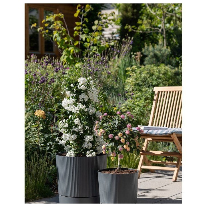 Pot de fleurs avec réserve rond - GARDEN ID - Lino - Ø 47 - 43 L - H 46 cm - Gris pure Pot de fleurs avec réserve rond - GARDEN ID - Lino - Ø 47 - 43 L - H 46 cm - Gris pure