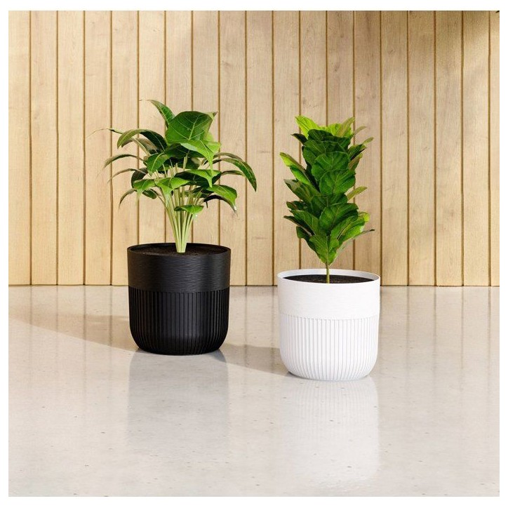 Pot de fleurs rond - GARDEN ID - Luca Grande - Ø 30 - 17 L - H 30 cm - Noir