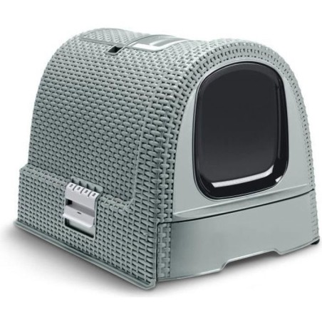 CURVER Bac a litiere pour chats - Bleu gris - Pour chat - 51 x 38,5 x
