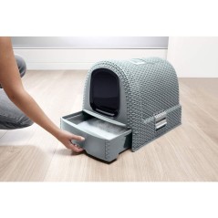 CURVER Bac a litiere pour chats - Bleu gris - Pour chat - 51 x 38,5 x