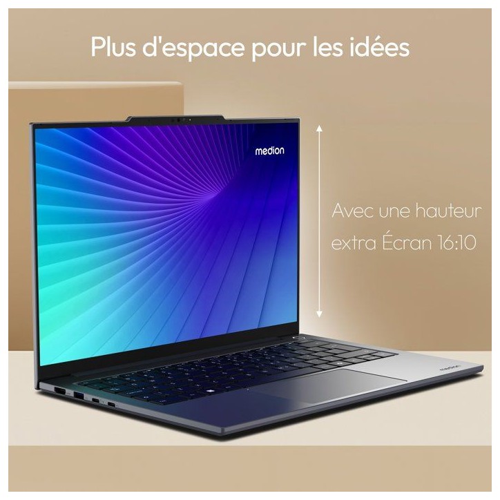 PC Portable MEDION Signium 14 S1 | Sans Windows - 14 2,8K OLED 120Hz - Intel Core 5-120U - RAM 16Go - Stockage 512 Go SSD - AZER PC Portable MEDION Signium 14 S1 | Sans Windows - 14 2,8K OLED 120Hz - Intel Core 5-120U - RAM 16Go - Stockage 512 Go SSD - AZER
