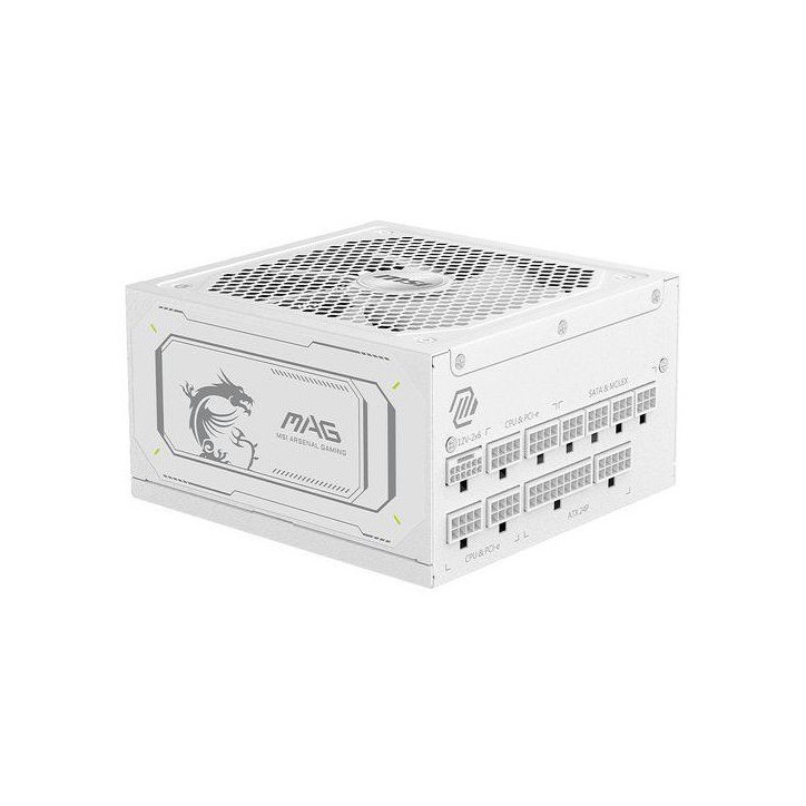 Bloc d'alimentation PC - MSI - MAG A1000GL - PCIe CEM 5.1 - 1000 W - Ventilateurs 135 mm - Blanc Bloc d'alimentation PC - MSI - MAG A1000GL - PCIe CEM 5.1 - 1000 W - Ventilateurs 135 mm - Blanc