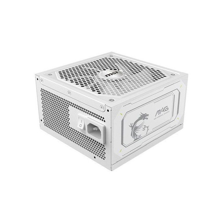 Bloc d'alimentation PC - MSI - MAG A1000GL - PCIe CEM 5.1 - 1000 W - Ventilateurs 135 mm - Blanc Bloc d'alimentation PC - MSI - MAG A1000GL - PCIe CEM 5.1 - 1000 W - Ventilateurs 135 mm - Blanc