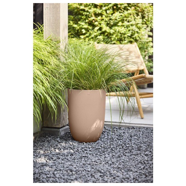 Pot de fleur haut - ELHO - Sereh Haut 30 - 22 L - L 30 x B 29.5 x H 41 cm - Marron - Balcon/intérieur/extérieur