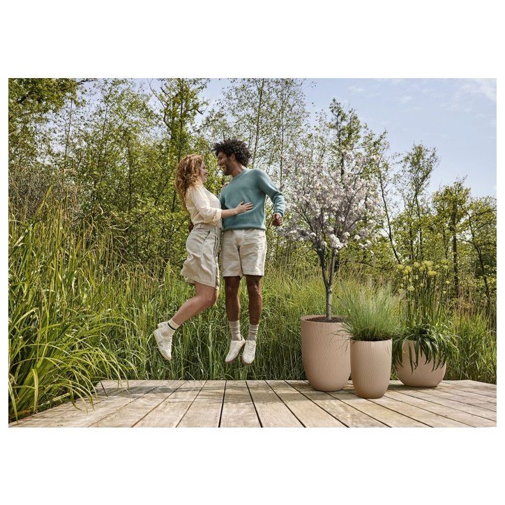 Pot de fleur haut - ELHO - Sereh Haut 30 - 22 L - L 30 x B 29.5 x H 41 cm - Marron - Balcon/intérieur/extérieur