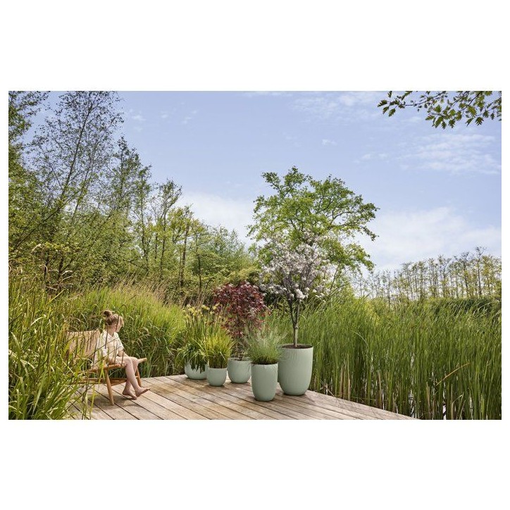 Pot de fleur rond - ELHO - Sereh Rond 60 - 110 L - Ø 59 x H 51 cm - Vert - Intérieur/extérieur