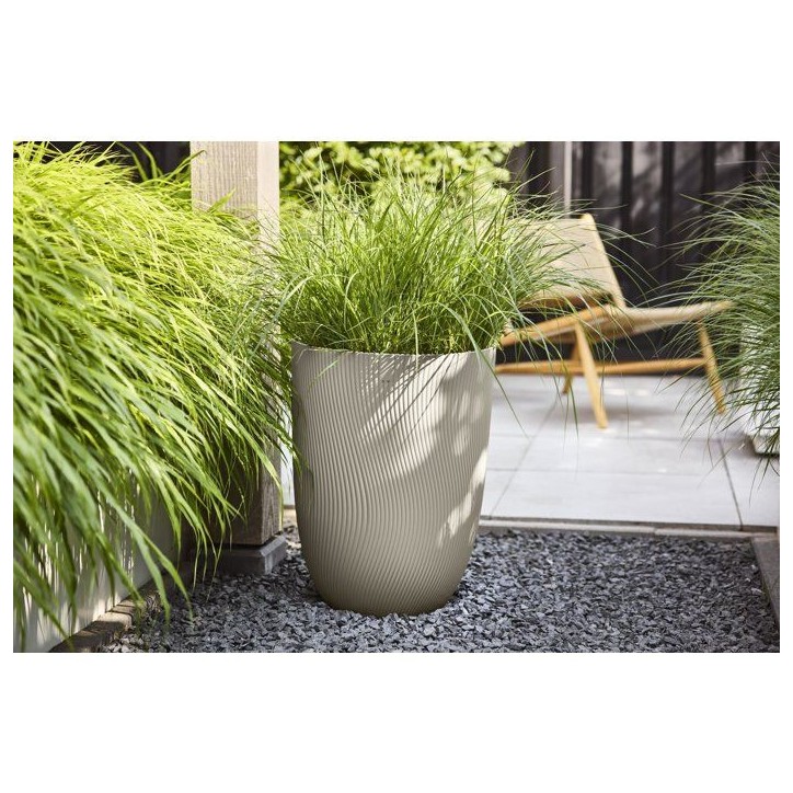 Pot de fleur haut - ELHO - Sereh Haut 40 - 50 L - Ø 39 x H 53 cm - Beige - Balcon/intérieur/extérieur Pot de fleur haut - ELHO - Sereh Haut 40 - 50 L - Ø 39 x H 53 cm - Beige - Balcon/intérieur/extérieur