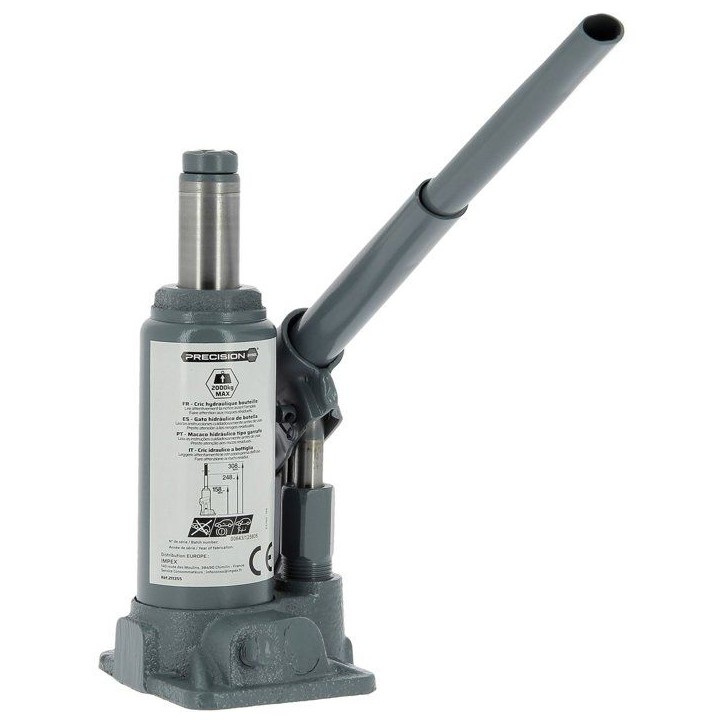Cric hydraulique bouteille 2T - PRECISION STEEL