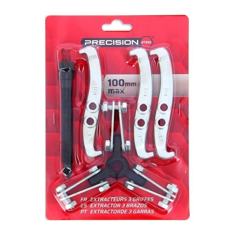 Extracteur 3 griffes 100 mm pour roulement - PRECISION STEEL - Pignon