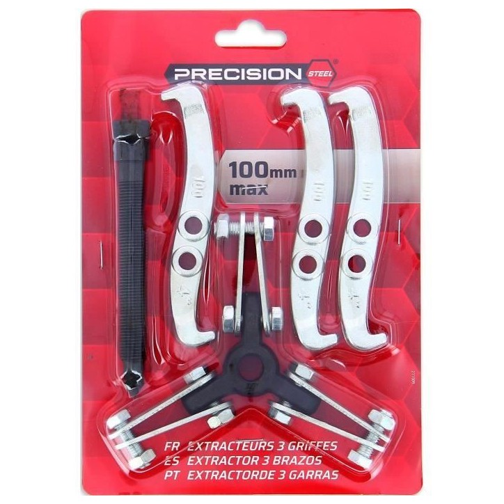 Extracteur 3 griffes 100 mm pour roulement - PRECISION STEEL - Pignon - Volant moteur Extracteur 3 griffes 100 mm pour roulement - PRECISION STEEL - Pignon - Volant moteur