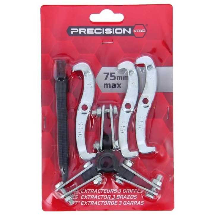 Extracteur 3 griffes 75 mm pour roulement - PRECISION STEEL - Pignon - Volant moteur Extracteur 3 griffes 75 mm pour roulement - PRECISION STEEL - Pignon - Volant moteur
