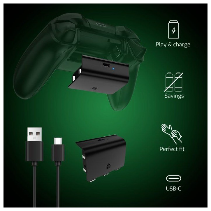 Kit Play & Charge pour 2 manettes - ONLAN - Xbox Series - Noir